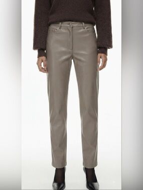 Aritzia Wilfred Sz 2 The Melina Tan Cream Faux Vegan Leather Pant